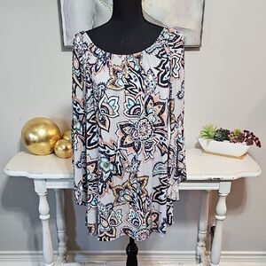 3 for $20 🌟 Southern Divas Boutique Boho Paisley Bell Sleeve Tunic Mini Dress L